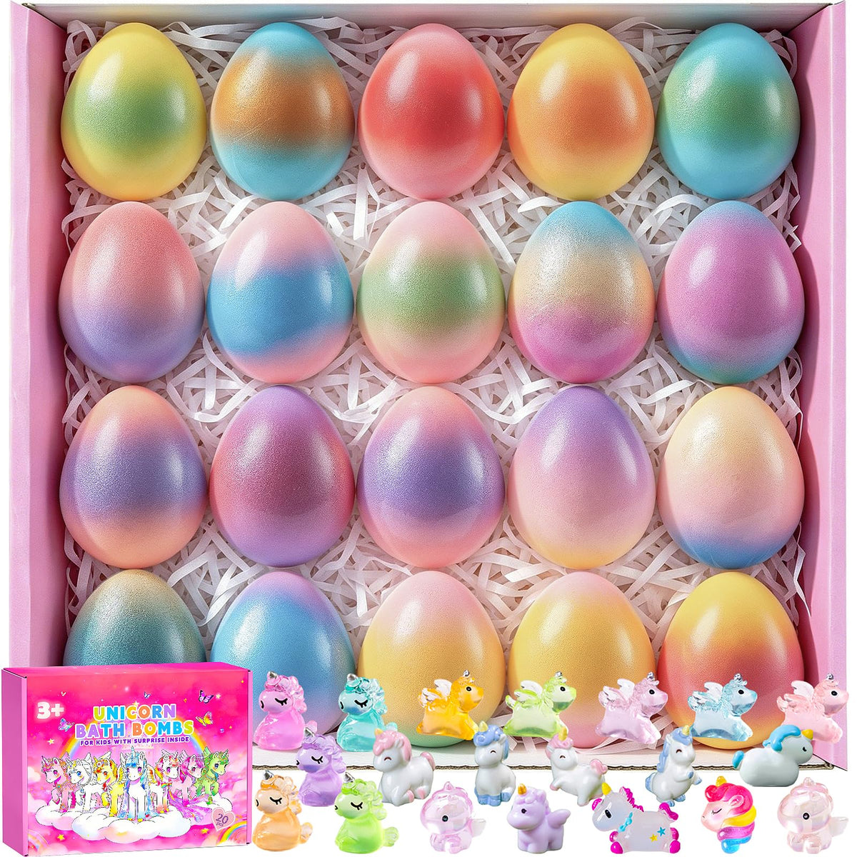 GDXINYES Unicorn Bath Bombs 20 Pack with vibrant packaging