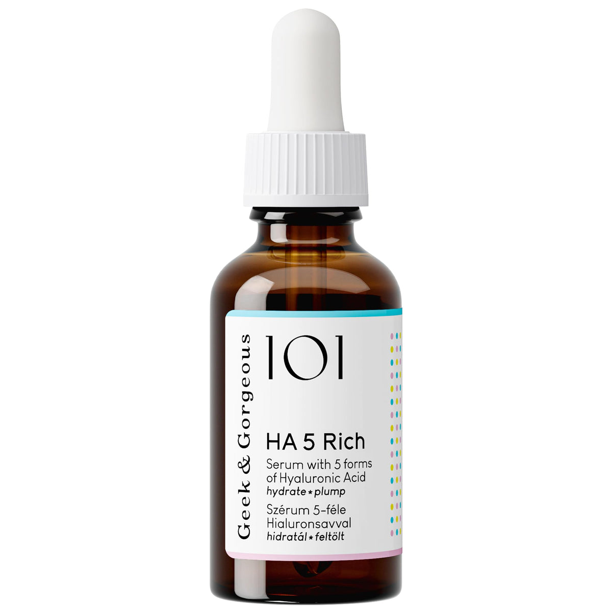 Geek & Gorgeous HA 5 Rich Serum application on face