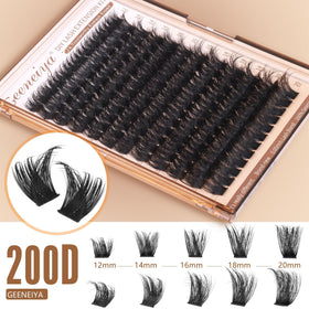Geeneiya 200D thick lash clusters in various lengths
