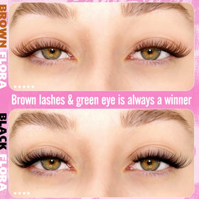 Geeneiya BROWN VENUS Lashes Clusters close-up of lash clusters
