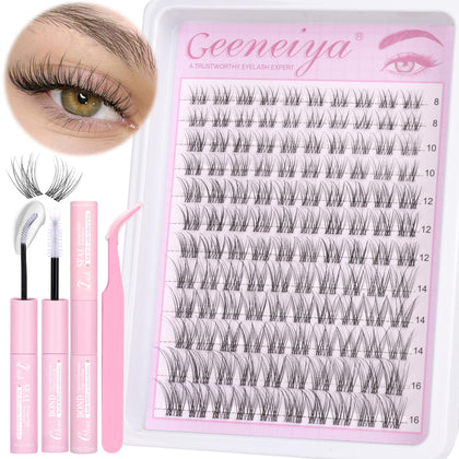 Geeneiya Clear Band Lash Clusters Kit packaging front view
