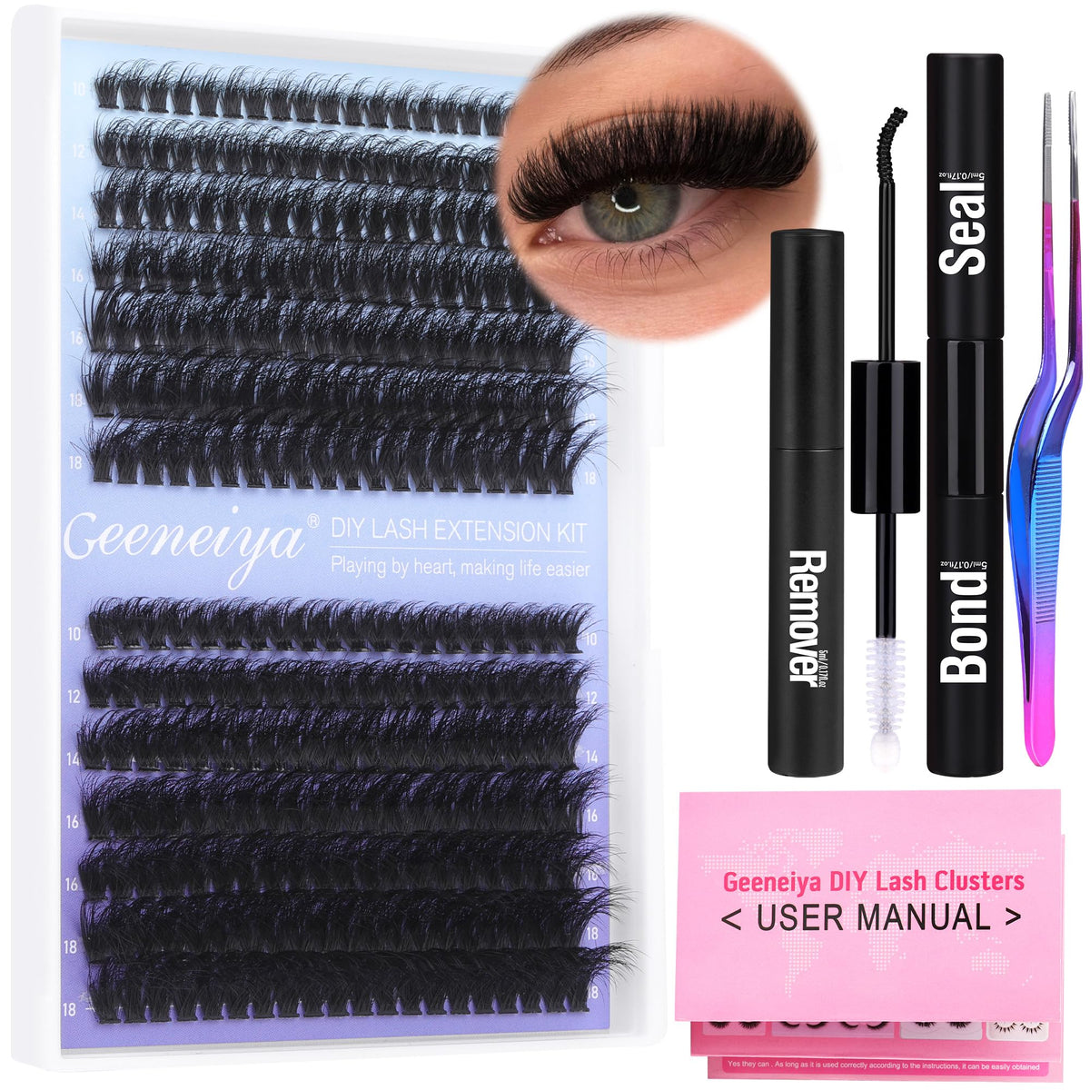 Geeneiya Full Lash Extension Kit packaging front view