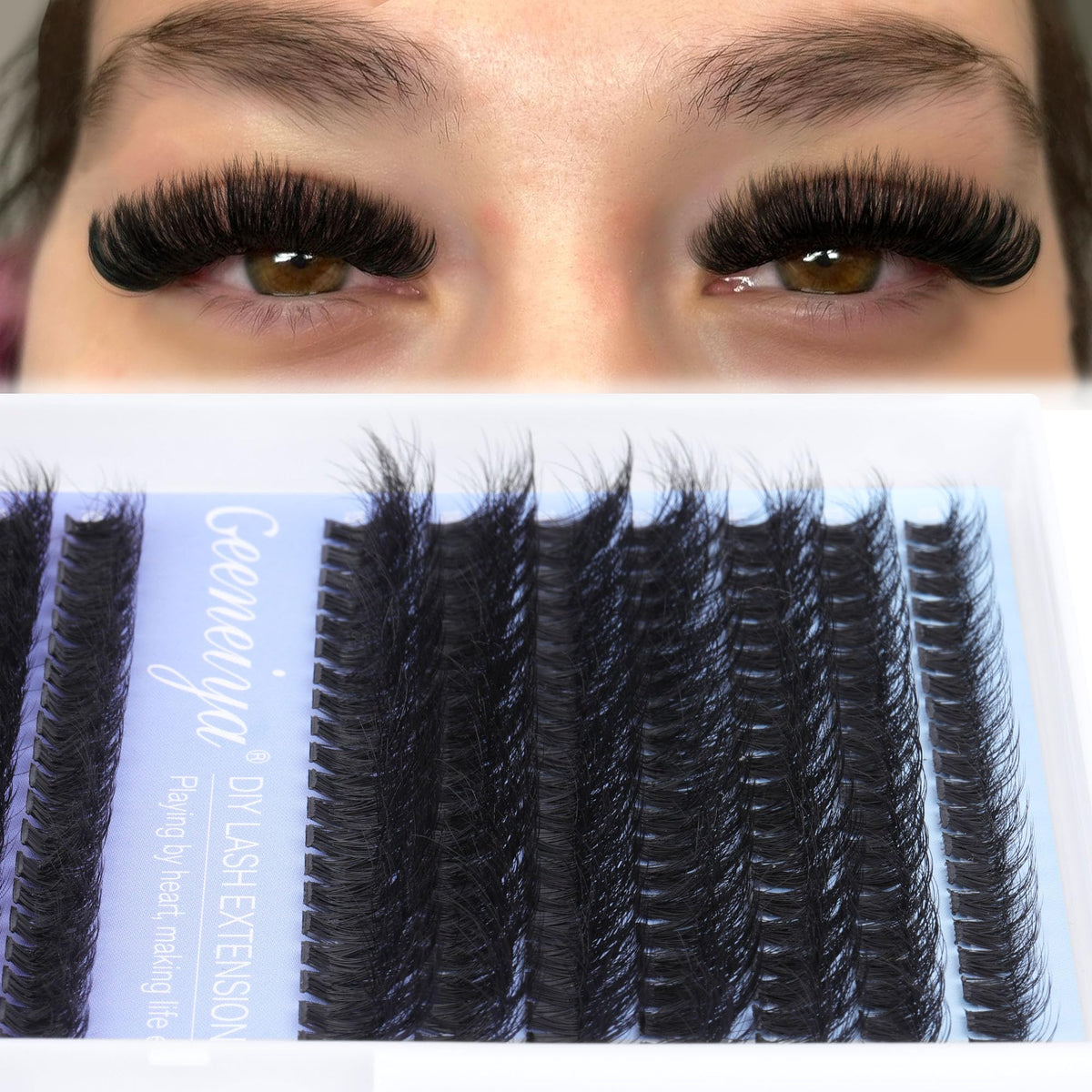 Geeneiya individual lashes 10-18MM close-up