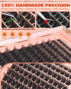 Geeneiya lash clusters with 3D fluffy effect
