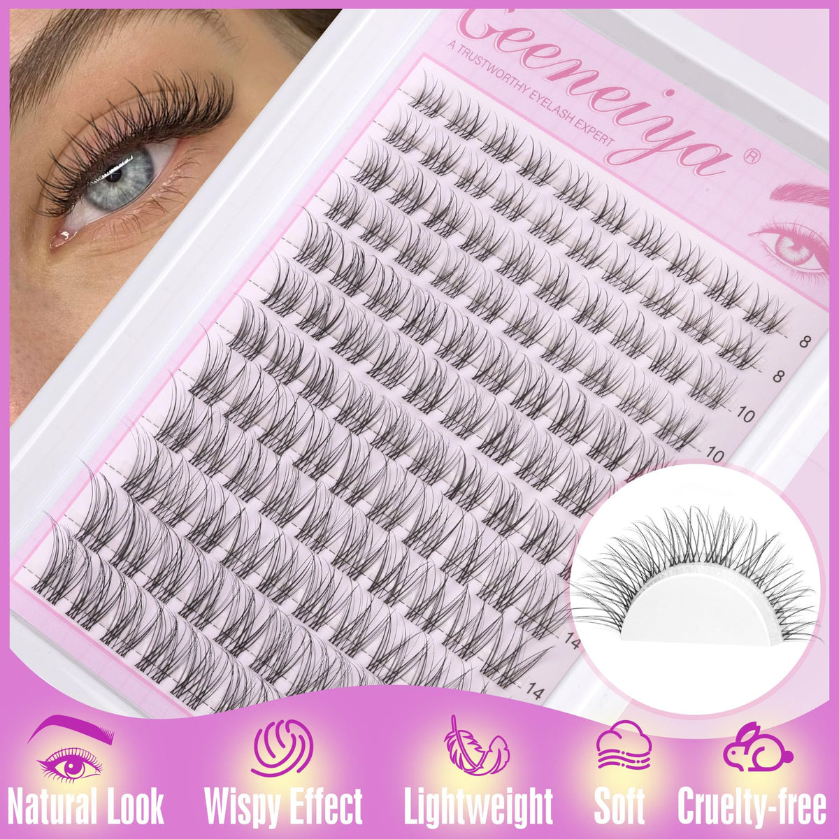 Geeneiya lash tweezers included in the kit
