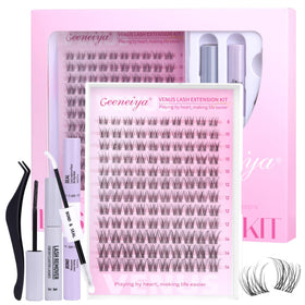 Geeneiya Venus Lash Clusters Kit front view with packaging
