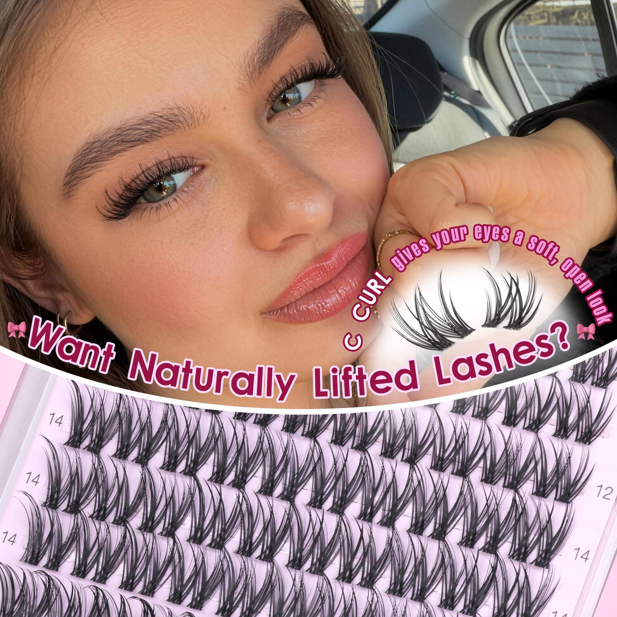 Geeneiya Wispy Lash Clusters 10-16mm application process