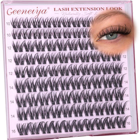 Geeneiya Wispy Lash Clusters 10-16mm front view
