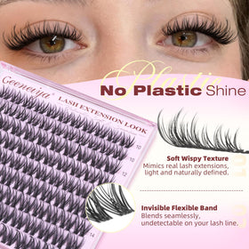 Geeneiya Wispy Lash Clusters 10-16mm side view