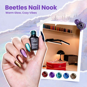 gel polish storage bag with assorted beetles gel nail polishes