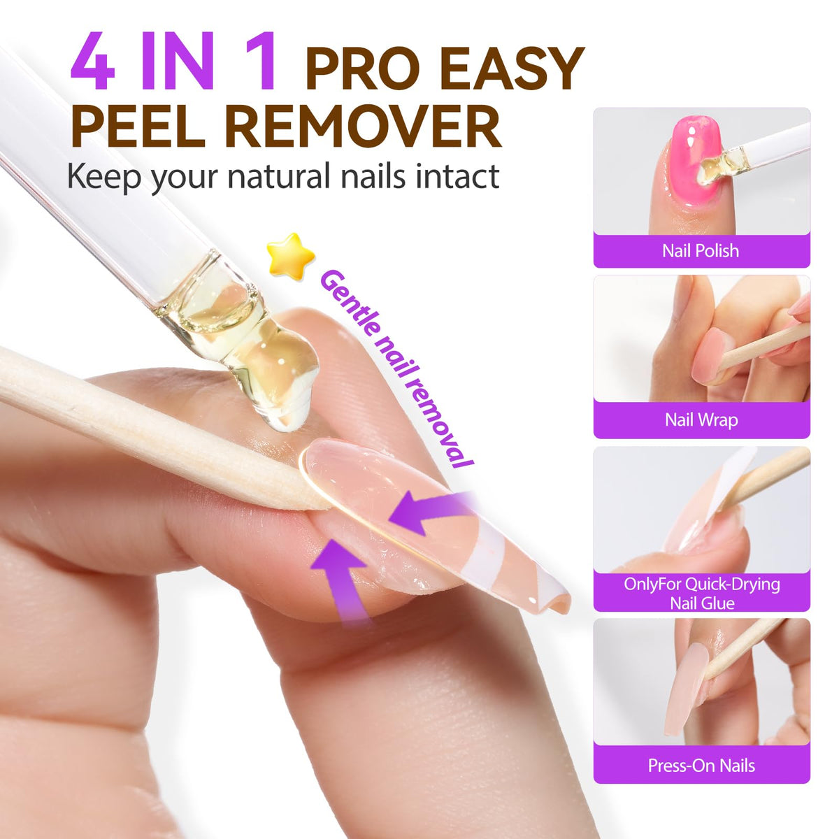 gelike ec Nail Glue Remover Oil bottle side view