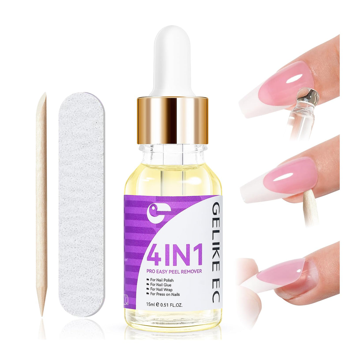 gelike ec Nail Glue Remover Oil front view with packaging