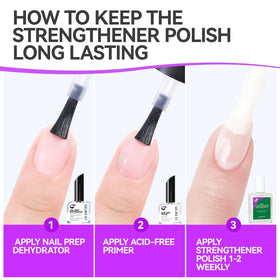 gelike ec Nail Strengthener Protein 50g application on nails