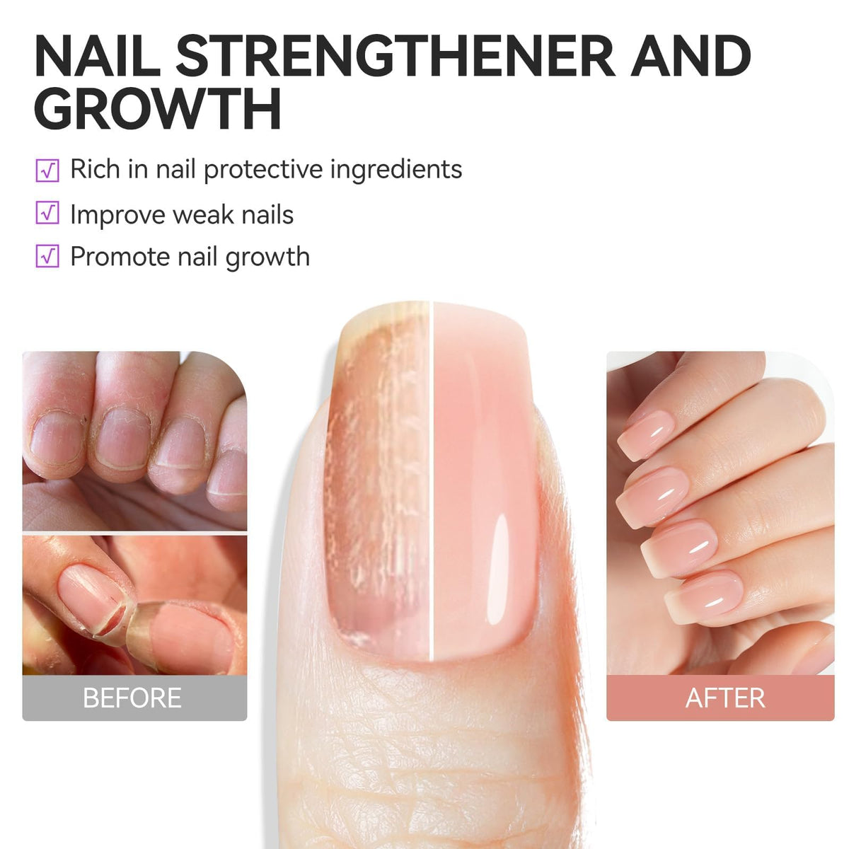 gelike ec Nail Strengthener Protein 50g with nail art tools