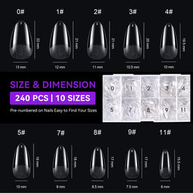 gelike ec soft gel nail tips packaging with multiple sizes