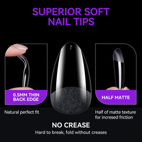 gelike ec soft gel nail tips with a file and acetone for removal