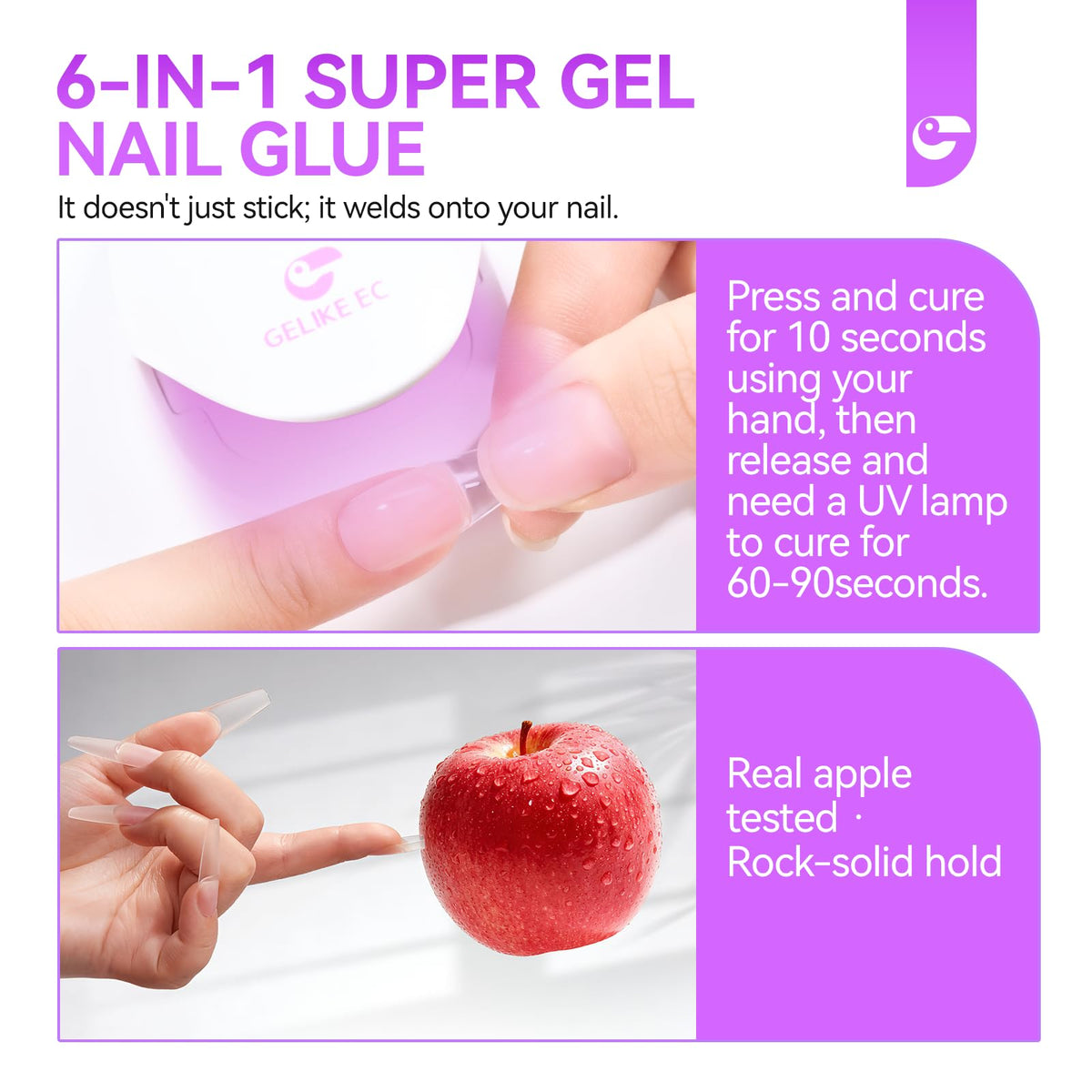 gelike ec UV Nail Glue Gel 32ML bottle with brush
