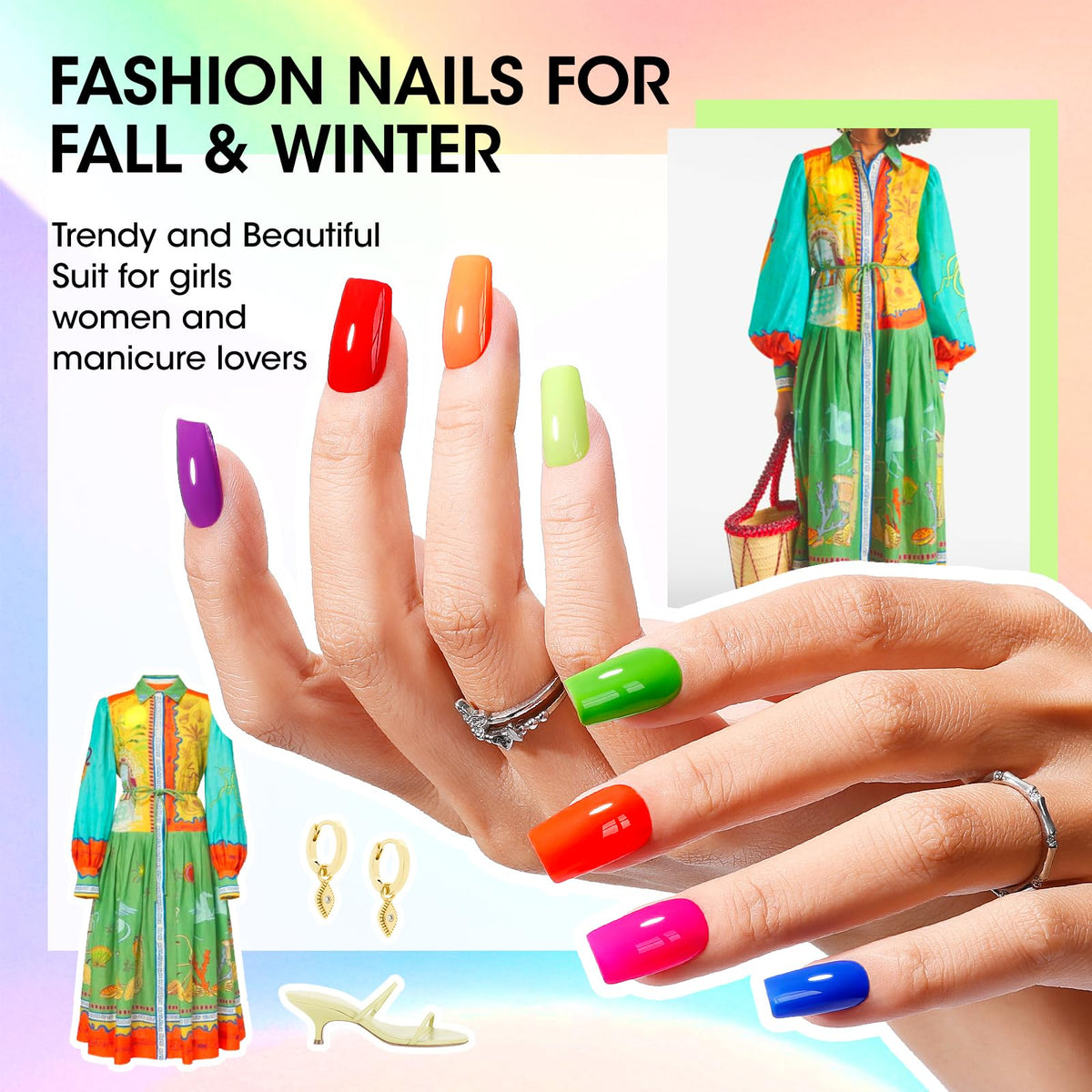 GELLEN Bright Neon Nail Polish application with wide brush