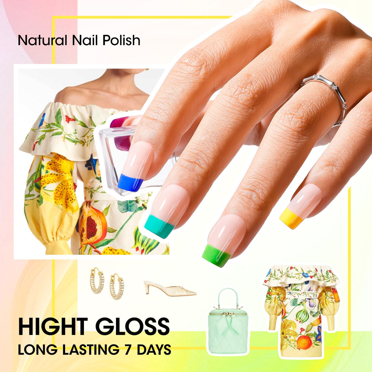 GELLEN Bright Neon Nail Polish vibrant green shade on nails
