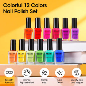 GELLEN Bright Neon Nail Polish vibrant orange shade on nails