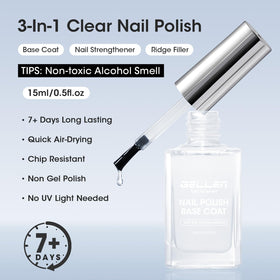 GELLEN Clear Base Coat Nail Polish application brush close-up