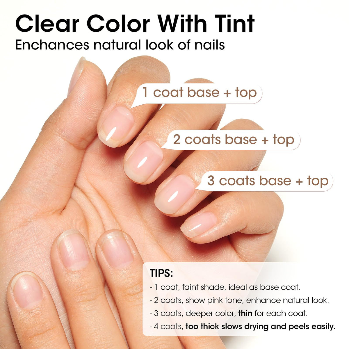 GELLEN Clear Nail Polish Base Coat application brush close-up