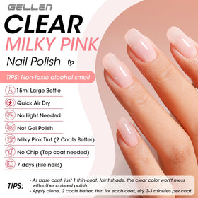 GELLEN Clear Nail Polish Base Coat application brush close-up