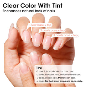 GELLEN Clear Nail Polish Base Coat application on nails