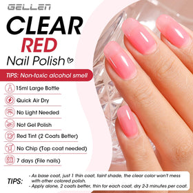 GELLEN Clear Nail Polish Base Coat applied on nails