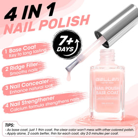 GELLEN Clear Nail Polish Base Coat bottle side view