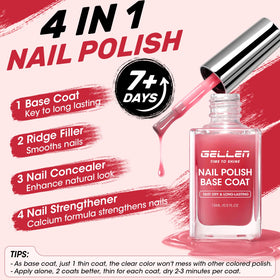 GELLEN Clear Nail Polish Base Coat bottle side view