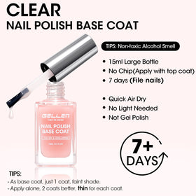 GELLEN Clear Nail Polish Base Coat bottle with label