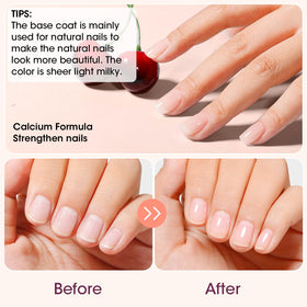 GELLEN Clear Nail Polish Base Coat on nails after application