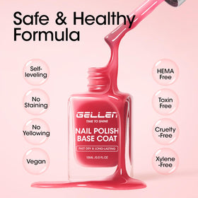 GELLEN Clear Nail Polish Base Coat texture on a nail