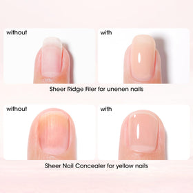 GELLEN Clear Nail Polish Base Coat Tinted Nude side view