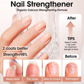 GELLEN Clear Nail Polish Base Coat Tinted Nude with brush