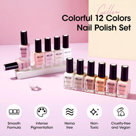 GELLEN nail polish set displayed with accessories