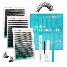 GEMERRY 840Pcs Cluster Lashes Kit with Bond and Seal front view