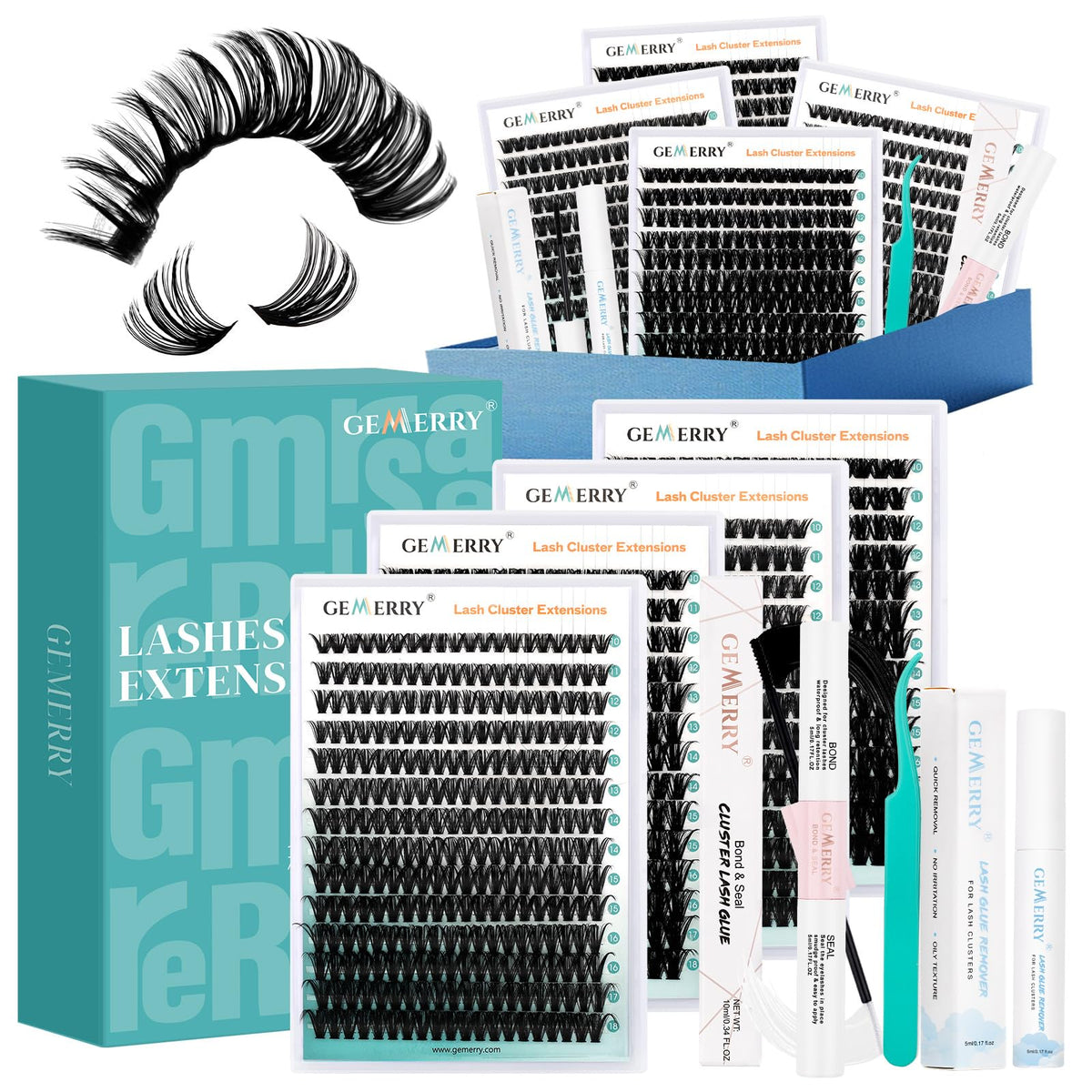 GEMERRY 882Pcs Lashes Clusters Kit packaging front view