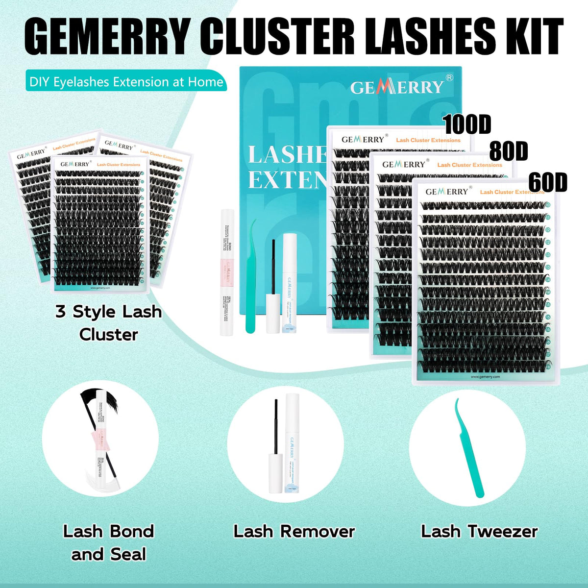 GEMERRY cluster lashes in different lengths and styles