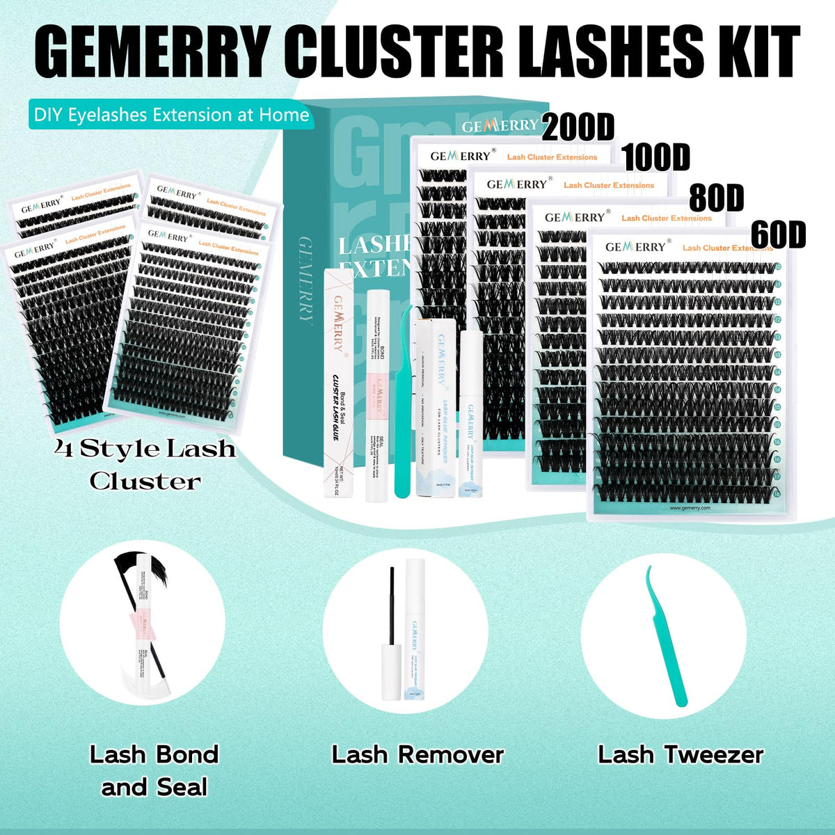 GEMERRY cluster lashes in various lengths and styles