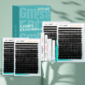 GEMERRY cluster lashes kit contents laid out