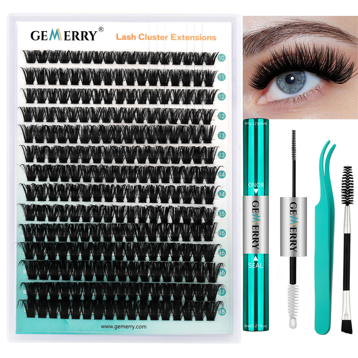 GEMERRY Eyelash Extension Kit front view with all components