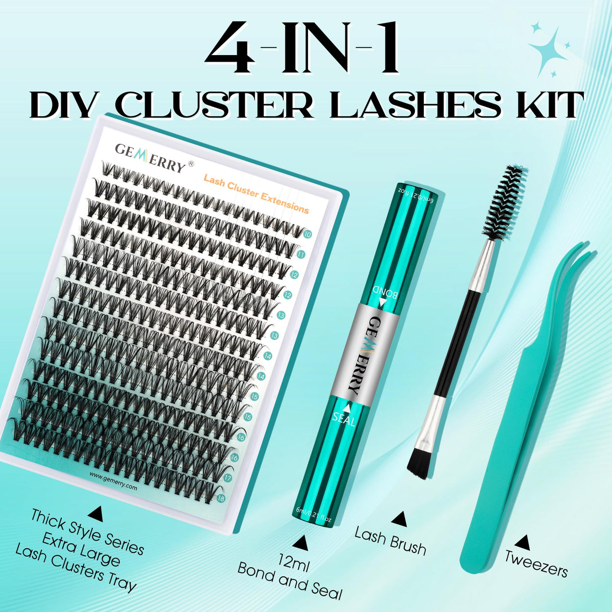 GEMERRY lash bond and seal bottle with adjustable brush