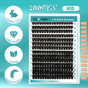 GEMERRY Lash Clusters Kit contents including tweezers and adhesive