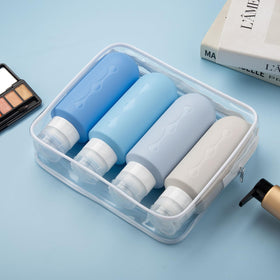 Gemice silicone bottles filled with shampoo and lotion