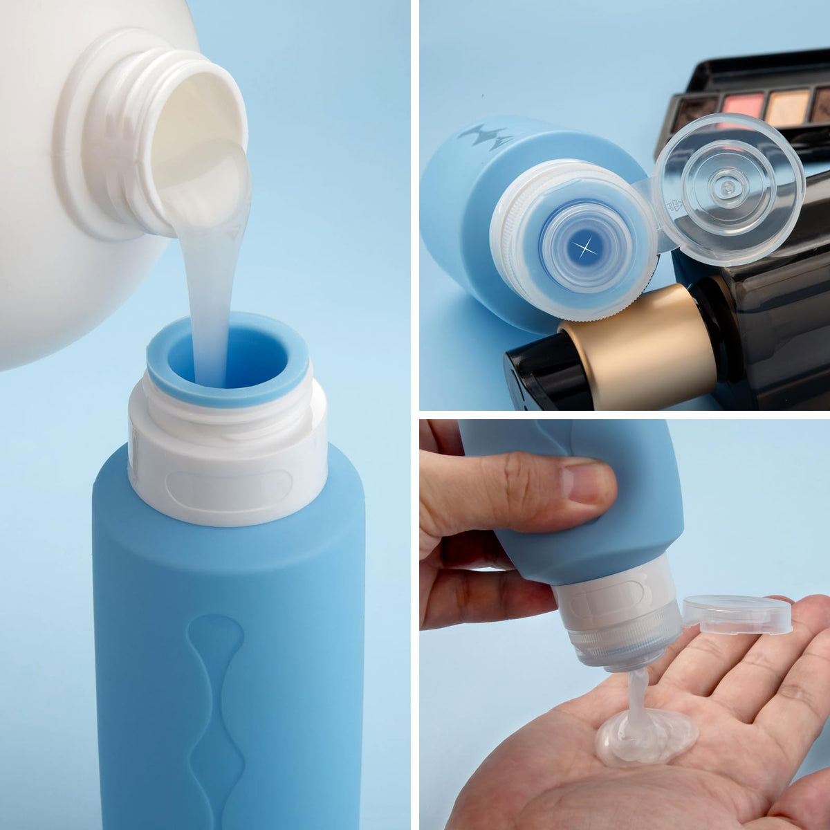 Gemice silicone travel bottles in various colours