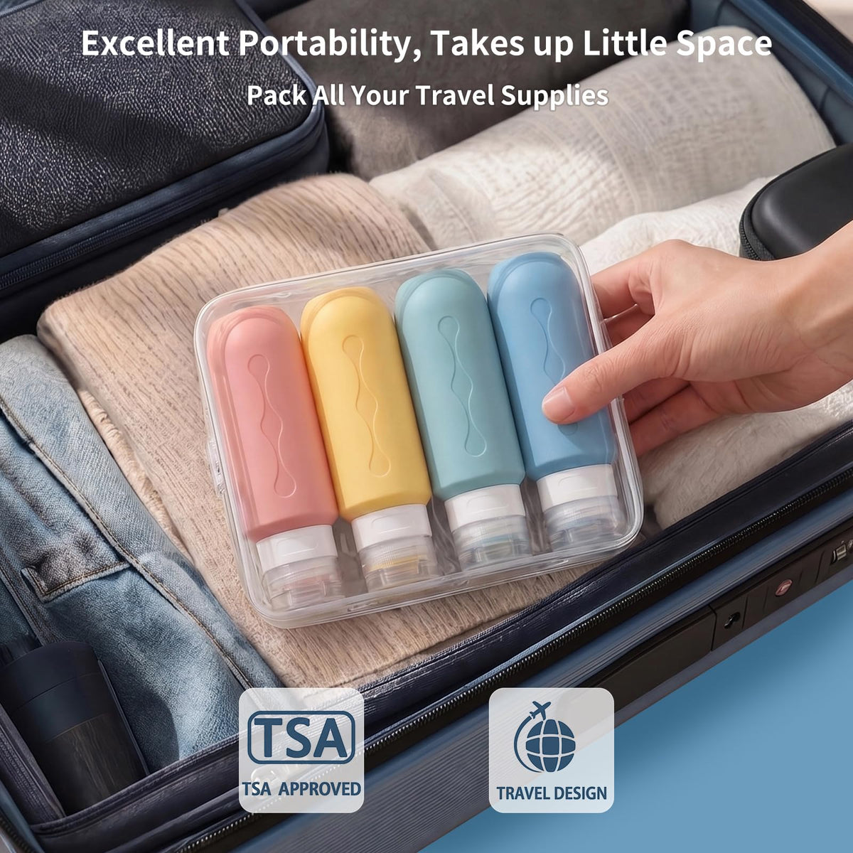 Gemice silicone travel bottles in various colours