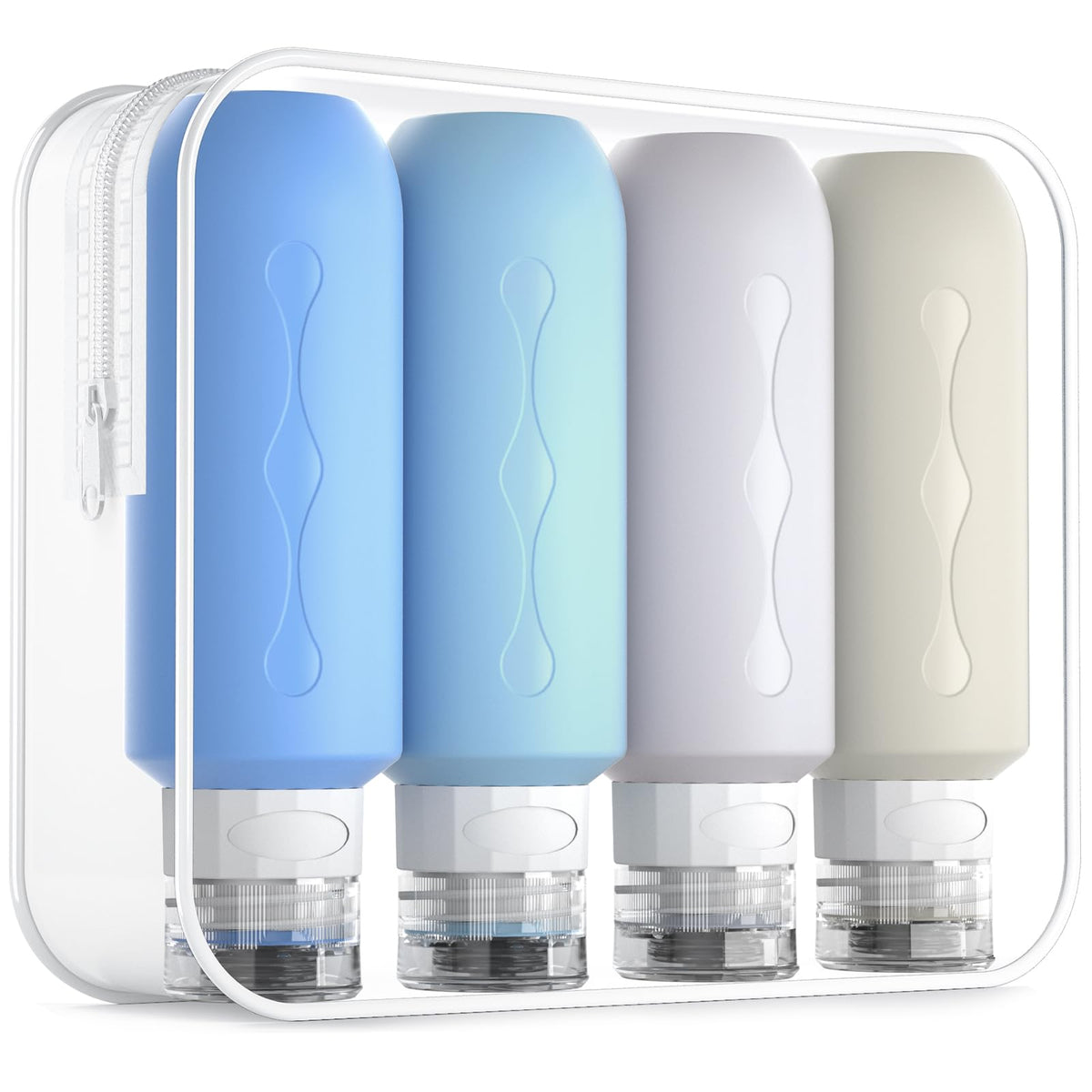 Gemice Travel Bottles 6oz in clear bag front view