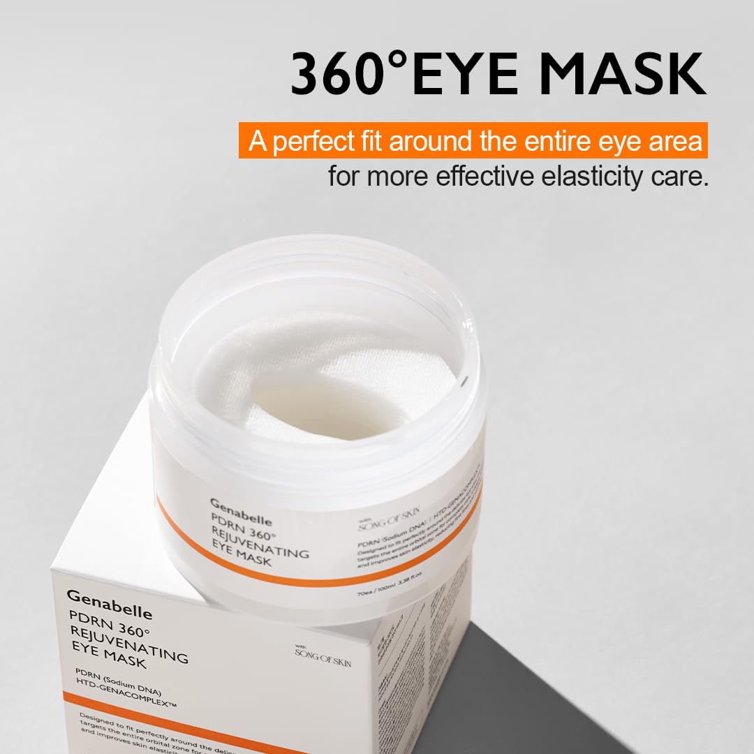 Genabelle PDRN Eye Mask being applied in a relaxing setting